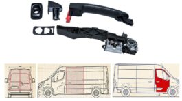 KR02P - Klamka zewnętrzna z mechanizmem (prawa strona)