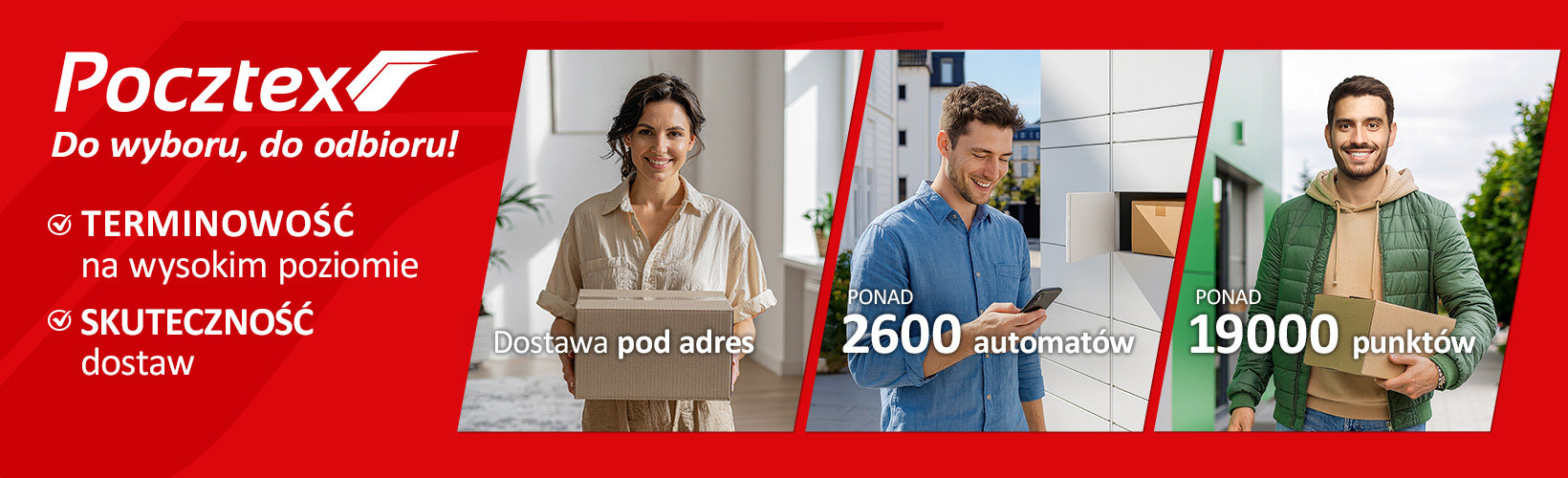 Pocztex — do wyboru, do odbioru: dostawa pod adres, ponad 2600 automatów i ponad 19 000 punktów odbioru